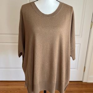 BCBG 100% cashmere dolman sleeve camel color sweater